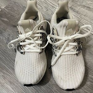 Adidas White Sneakers with Patterned Accents